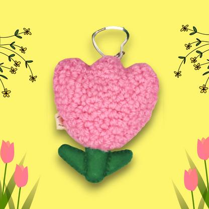 🌷 Tulip Punchneedle Bag Charm | Keychain 💓