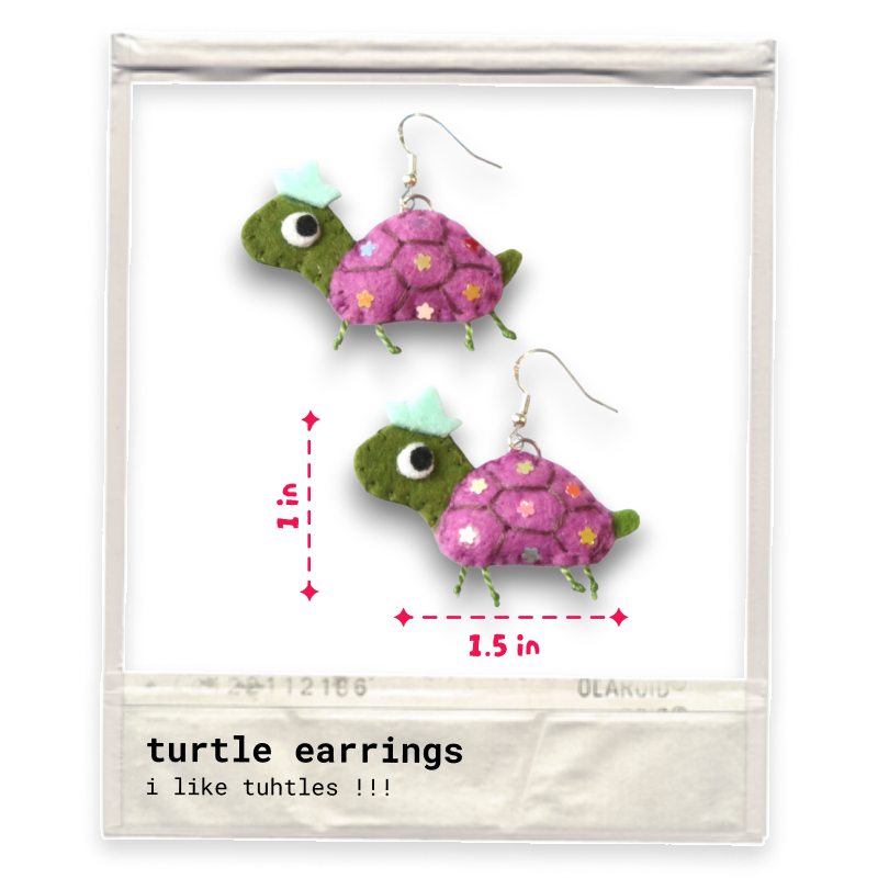 Turtle Felt Earrings 🐢⛵️