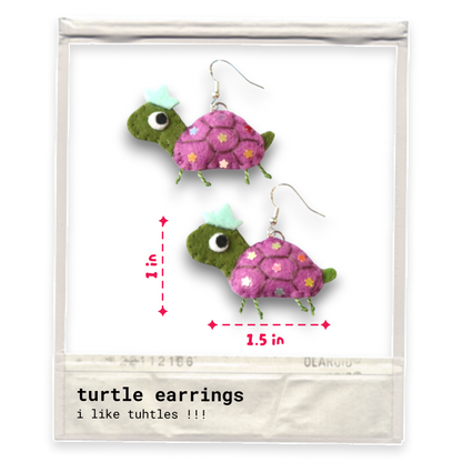 Turtle Felt Earrings 🐢⛵️