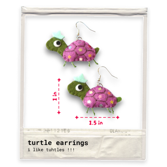 Turtle Felt Earrings 🐢⛵️