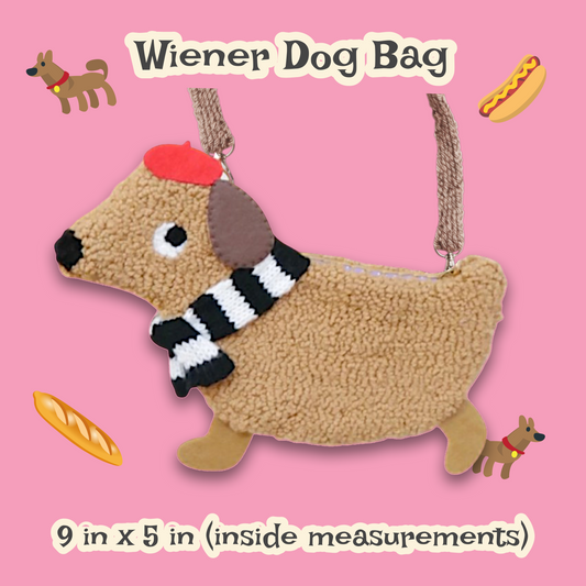 Wiener Dog Punchneedle Bag 🐶🥖 | Fiber Art Purse