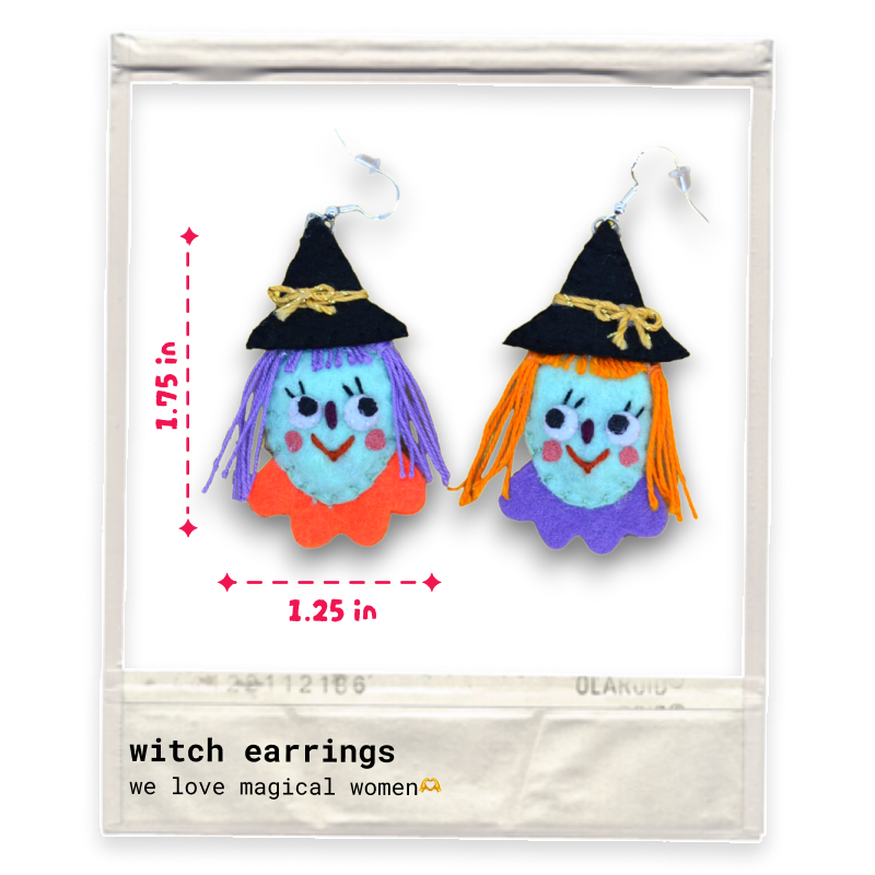 Witchy Sisters Felt Earrings 🧙🏽‍♀️