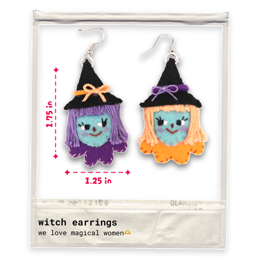 Witchy Sisters Felt Earrings 🧙🏽‍♀️