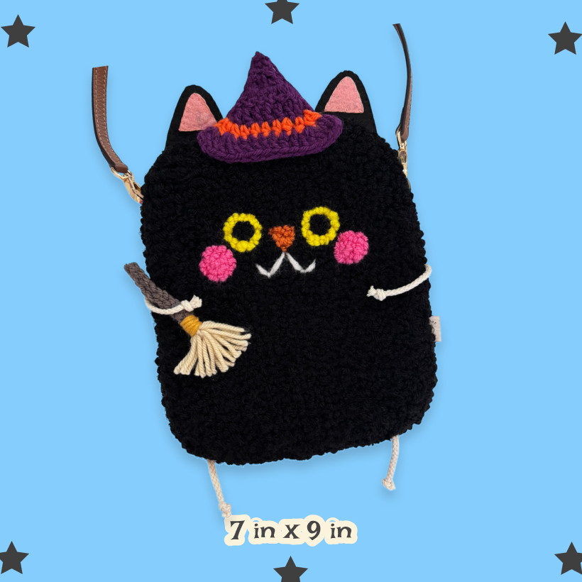 Witchy Black Cat Bag 🐈‍⬛  | Fiber Art Purse