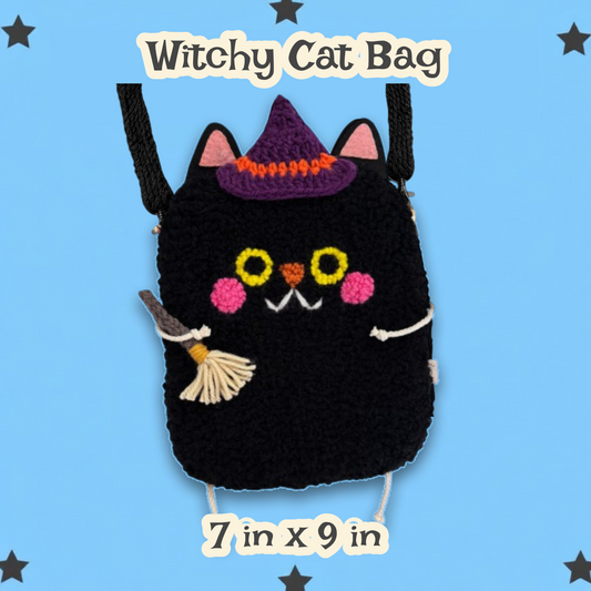 Witchy Black Cat Bag 🐈‍⬛  | Fiber Art Purse