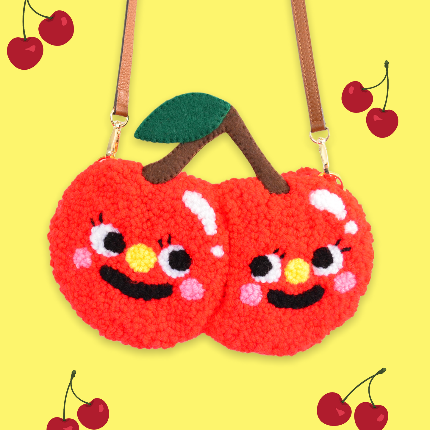 Cherry Punchneedle Bag | Handtufted Purse 🍒
