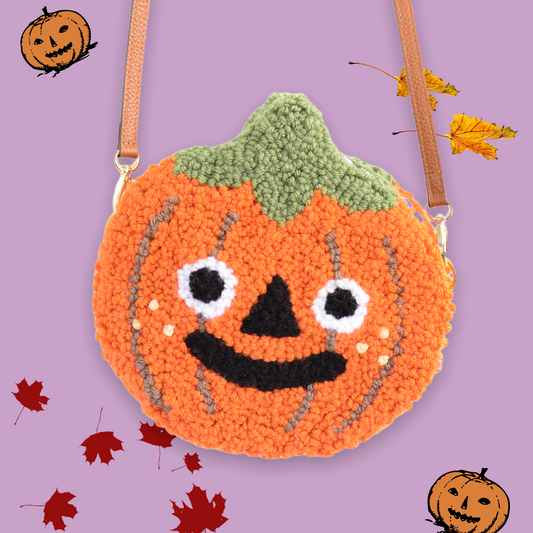 Pumpkin Punchneedle Bag | Handtufted Purse 🎃