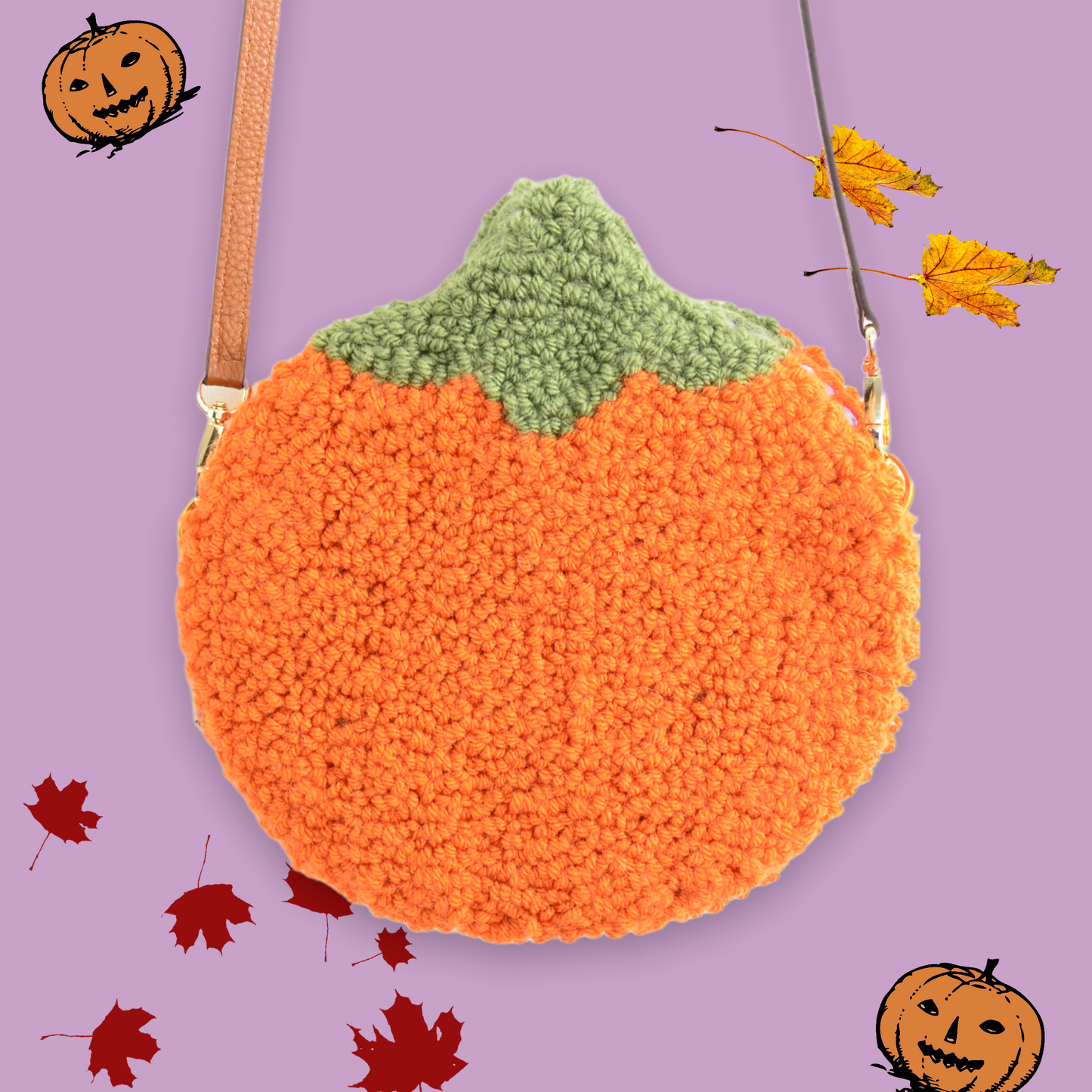 Pumpkin Punchneedle Bag | Handtufted Purse 🎃