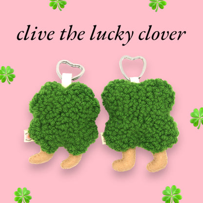 🍀Clive Clover Punchneedle Bag Charm🍀