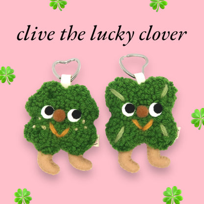 🍀Clive Clover Punchneedle Bag Charm🍀